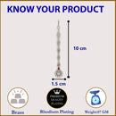 Rhodium Plated Silver Toned  Teardrop Shaped Red American Diamond Studded Maang Tikka