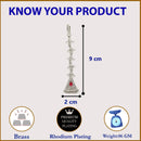 Rhodium Plated Silver Toned Triangle Shaped Red American Diamond Studded Maang Tikka