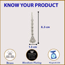 Rhodium Plated Silver Toned  Round & Teardrop Shaped White American Diamond Studded Maang Tikka