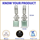 Rhodium-Plated Sea Green American Diamond studded Square & Floral Shaped Drop Earrings