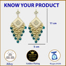 Gold Plated Traditional Handcrafted Pearl Kundan Beaded Chand Bali Earrings