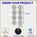 Rhodium Plated Silver Toned with White American Diamonds Dangler earrings