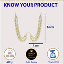 Gold Plated Pearl Long Ear Chain Attachment for Earrings