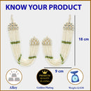 Rhodium Plated with White Pearls Studded Long Chain Attachment for Earrings