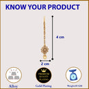 Gold Plated White Pearl Studded Maang Tikka
