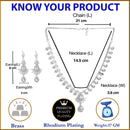 Rhodium-Plated with Silver-Tone & White American Diamond Studded Jewellery Set