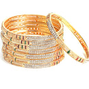 Ethnic Gold Plated Set of 8 Bangles For Women