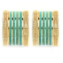 Gold-Plated Textured Matte Finish Teal Velvet Bangles Set Of 30