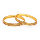 Gold Plated Classic Floral Engraved Bangles Set Of 2