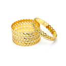 Gold Plated Leaf Design Contemporary Set of 4 Bangle For Women