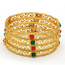 Gold Plated Multicolor Contemporary Bangles for Women & Girls
