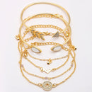 Gold Plated Multilayer Withe CZ Stone Contemporary Stack Bracelet