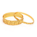 Gold Plated Traditional Contemporary Engraved Design Bangle Set Of 4