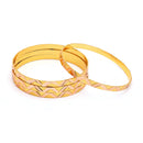 Gold Plated Traditionals Contemporary Engraved Design Bangle Set Of 4