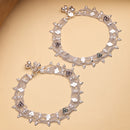 Silver-Plated Traditional Multi-Layer Silver-Toned Chain Anklet for Women