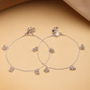 Silver-Plated Minimal Ghungroo Silver-Toned Anklet for Women & Girls