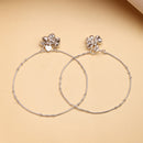 Silver-Plated Sleek Silver-Toned Chain Anklet for Women