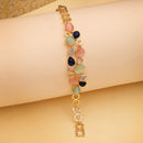 Pastel Gemstone Link Bracelet for Women