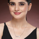 Rhodium Plated with Unique Design Stainless Steel Pendant Set