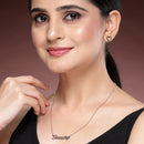 Rhodium Plated with Unique Design Stainless Steel Pendant Set