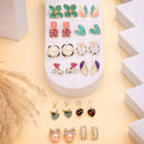 Gold toned Designer Stud Earrings Set of 12 Traditional & Modern Earring Set