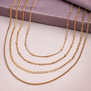 Gold-toned Alloy Layered Chain Necklace Combo for Women