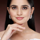 Rose Gold Plated American Diamond Small Drop Hoop Earrings