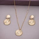 Gold Toned Alloy Heart Sunburst Pendant Necklace Set for Women