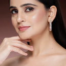 Rose Gold Plated American Diamond Circular Hoop Earrings