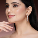 Rose Gold Plated American Diamond Circular Hoop Earrings