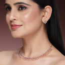 Rose Gold Plated American Diamond Studded Jewellery Set