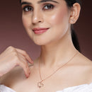 Rose Gold Plated with Heart Shaped Design Stainless Steel Pendent Set