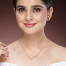 Rose Gold Plated with Clover Leaf Shaped Design Stainless Steel Pendent Set