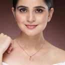 Rose Gold Plated with Circular & Floral design Stainless Steel Pendent Set