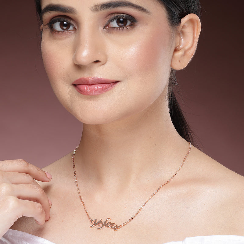 Rose Gold Plated with Stylish Design Stainless Steel Pendent Set