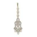 Rhodium Plated Silver Toned Dazzling White American Diamond Bridal Maang Tikka With Dangling Teardrop Stones