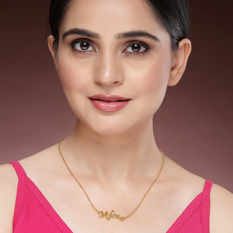 Gold Plated with Stylish Design Stainless Steel Pendent Set