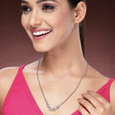 Rhodium Plated with White American Diamond Studded Pendant