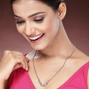 Rhodium Plated with White American Diamond Studded Pendant