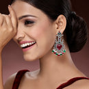 Oxidized Plated with Multicolor Pearl Cubic Zirconia Danglers Earrings