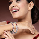 Rhodium Plated Red American Diamonds Studded Bangles