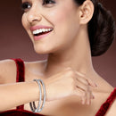 Rhodium Plated White American Diamonds Studded Bangles