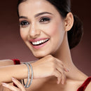 Rhodium Plated White American Diamonds Studded Bangles