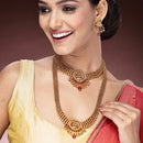 Gold Plated Lakshmi Kasu Mala design Necklace Set