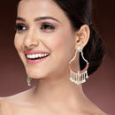 Gold Plated with Red Stylish Cubic Zirconia Danglers Earrings