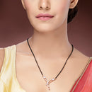 Rose Gold Plated with White American Diamonds Studded Mangal Sutra