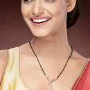 Rose Gold Plated with White American Diamonds Studded Mangal Sutra