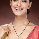 Rose Gold Plated with White American Diamonds Studded Mangal Sutra