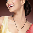 Rose Gold Plated with White American Diamonds Studded Mangal Sutra