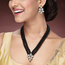 Black Pearl & Kundan Studded Jewellery Set